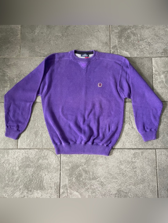 Vintage Other - Vintage 90’s Purple Tommy Hilfiger Embroidered Crest Logo Accent Sweater Large